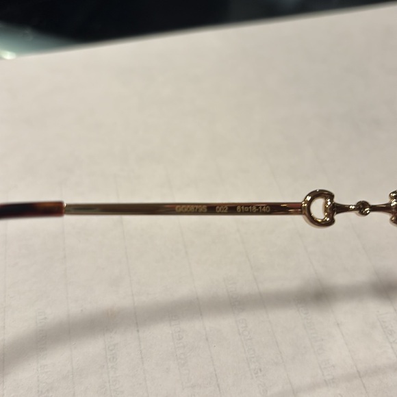 Gucci GG008792 002 Gold Square Frame Brown Lens Sunglasses for Women  BNIB - Picture 6 of 14